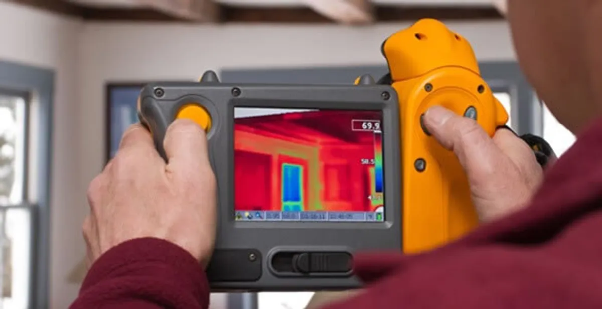 home energy audit service capturing thermal readings to analyze insulation and electrical efficiency in Waltham, MA
